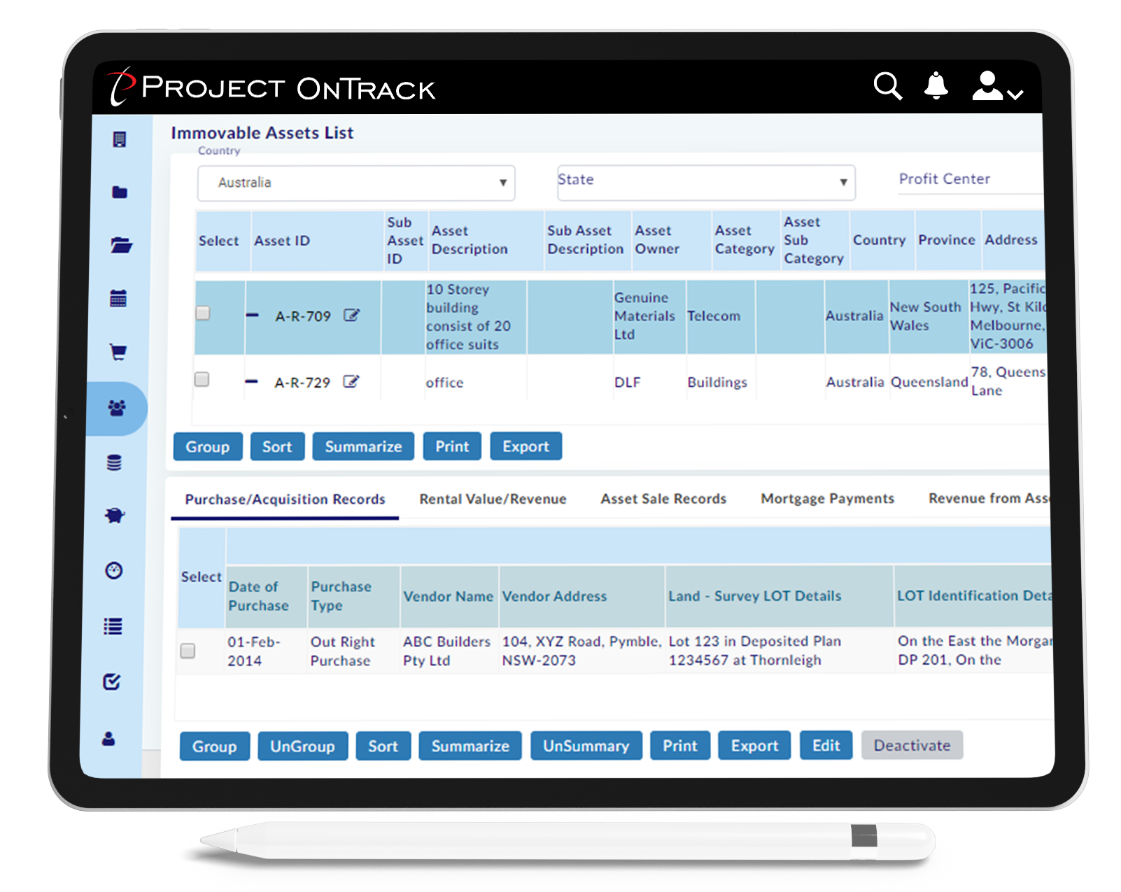 Immovable Asset Management